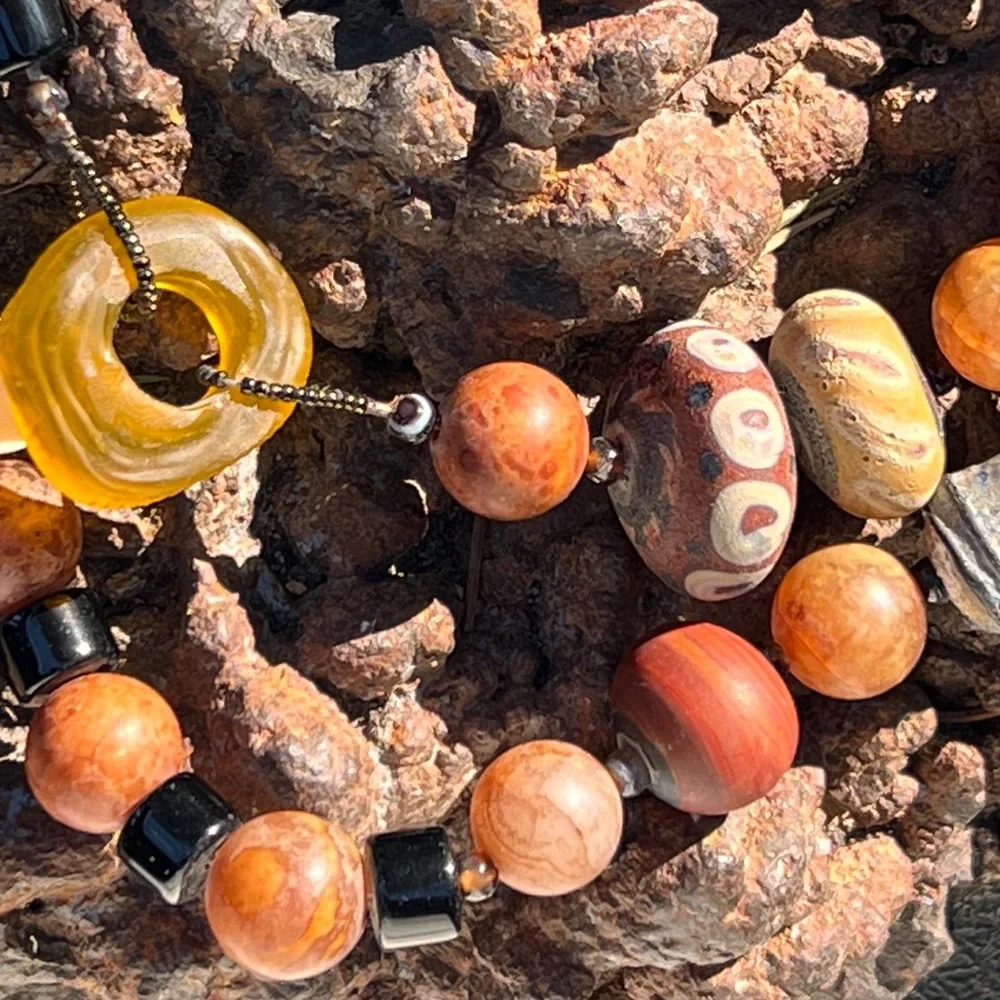 OOAK “To Travel The World” boho necklace by Susan A Ray, author/jewelry designer - Picture 12 of 16